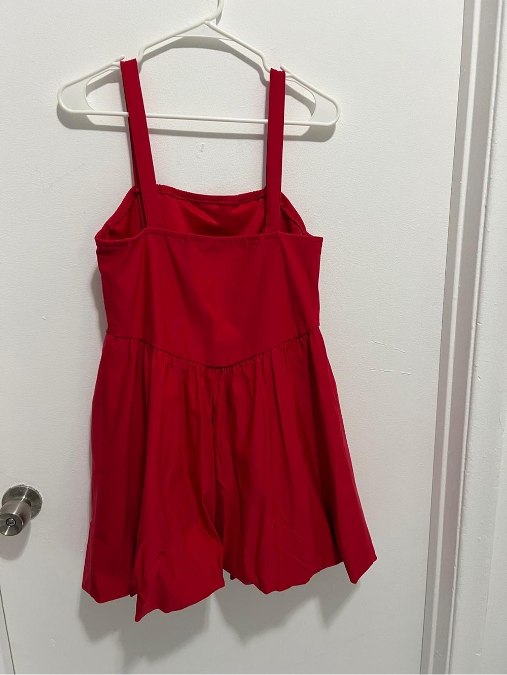 Bright Red Girls Skort Dress with Thin Straps